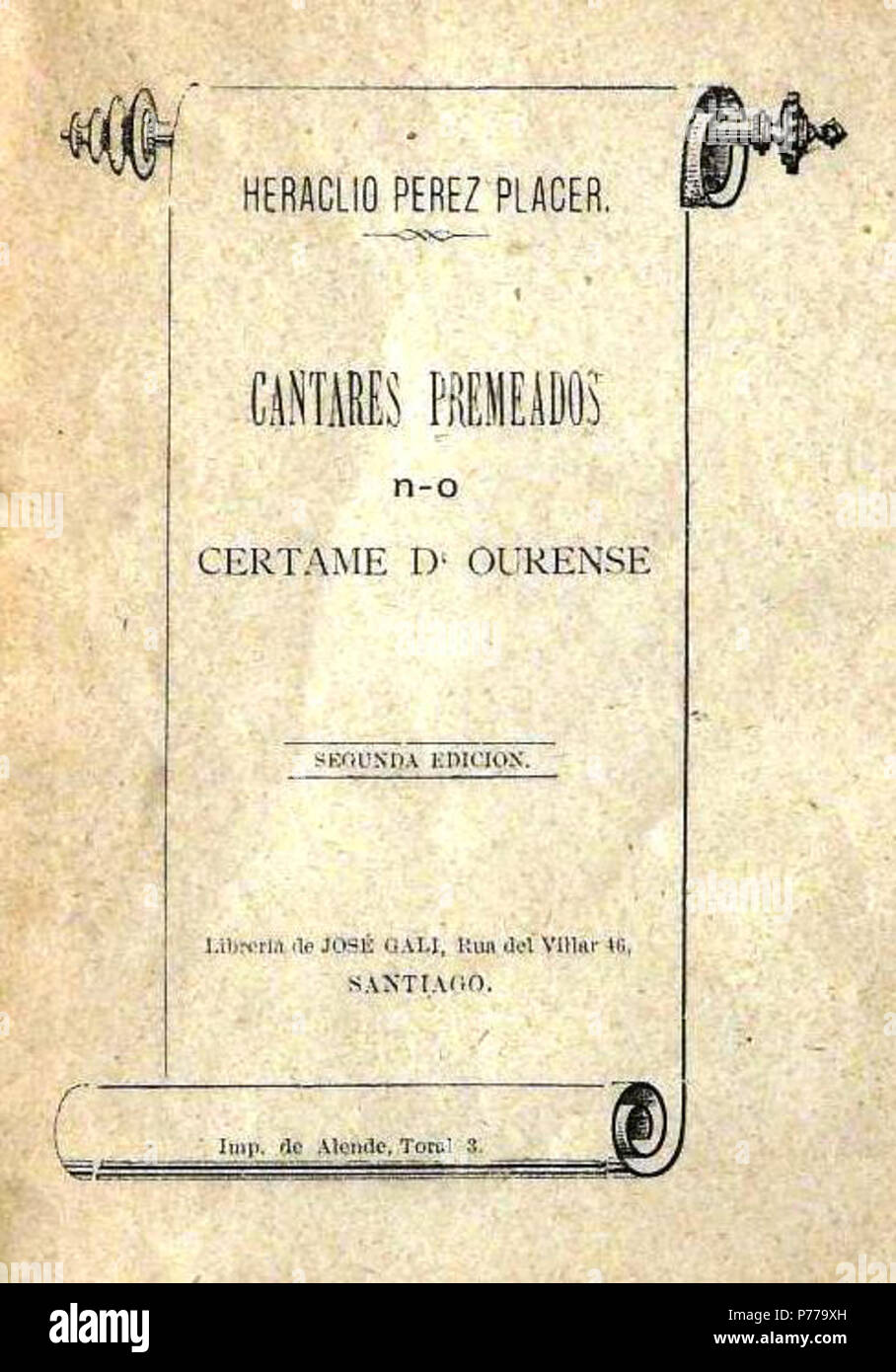 Cantares premeados n-o certame d'Ourense. 1887 12 Cantares premeados n-o certame d'Ourense, 1887 Stockfoto