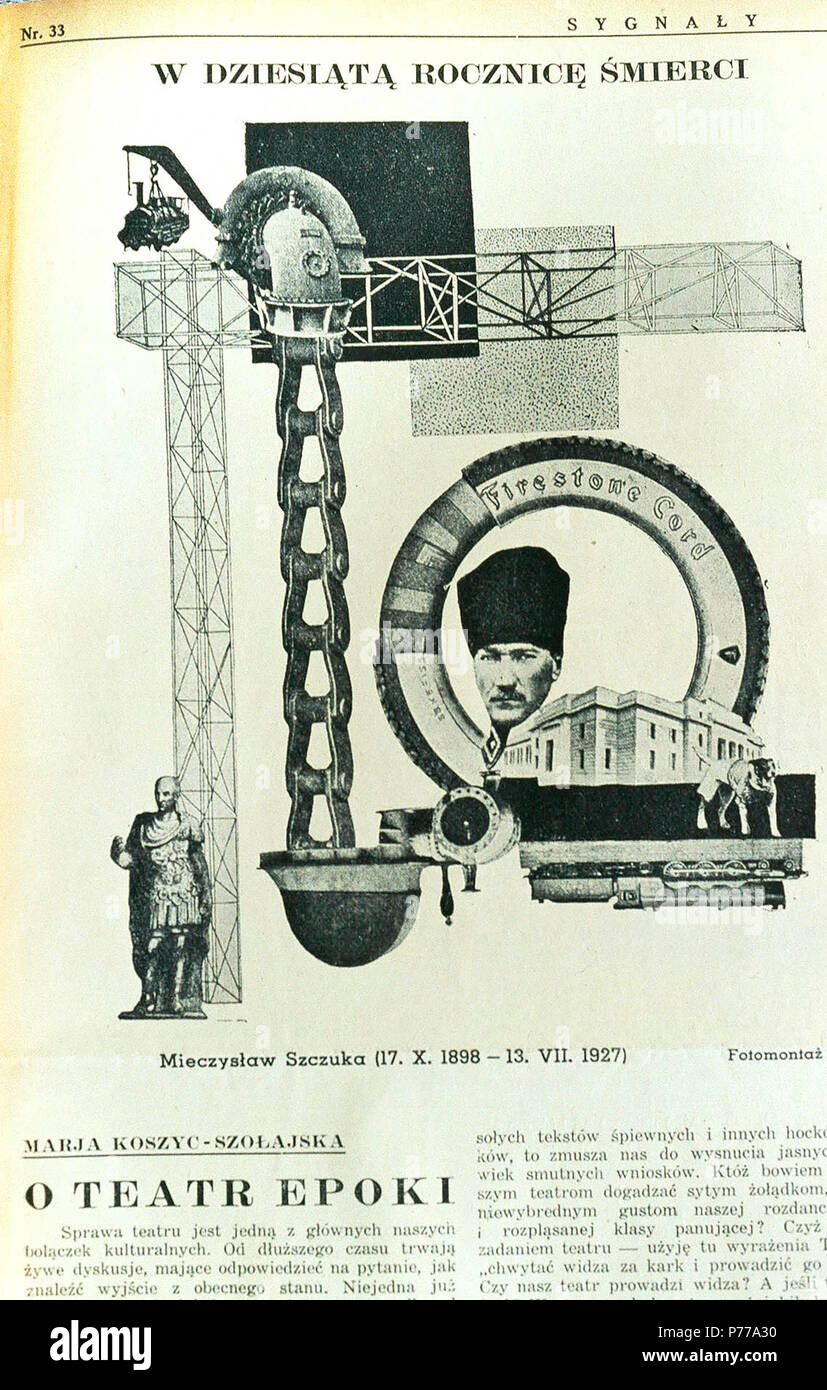 Englisch: Mieczysaw Szczuka, Fotomontage, auf der 10. Jahrestag seines Todes in Signale Magazin, 1937 veröffentlicht. 1937 167 MSzczukadied 1927 Signale 1937 Stockfoto