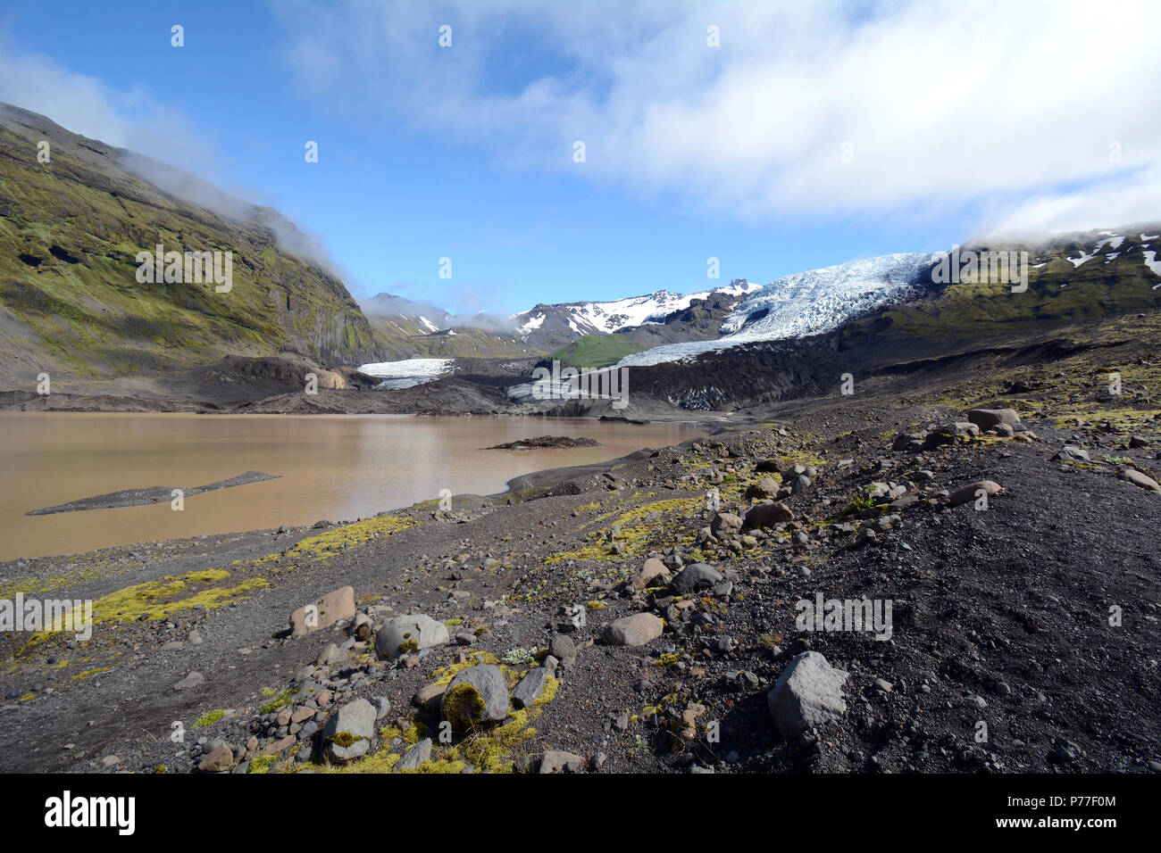 Vatnajökull Gletscher, den Pool und die Berge im Nationalpark Vatnajökull Island Stockfoto