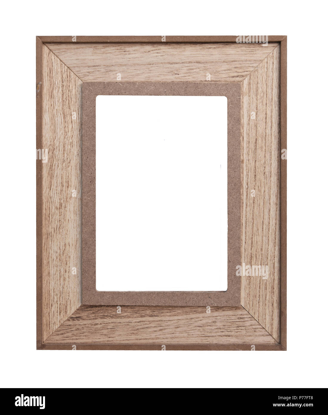 Holz Bilderrahmen auf weißem Hintergrund - vintage Bilderrahmen Holz Stockfoto