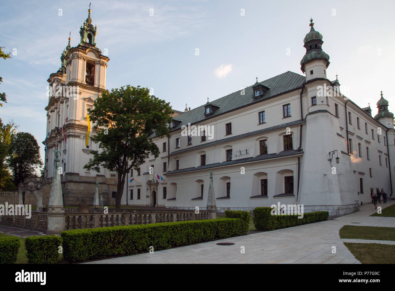 Die Abendsonne Berühren des barocken Pauline Kirche des Heiligen Michael und Stanisław, Kazimierz in Krakau Stockfoto