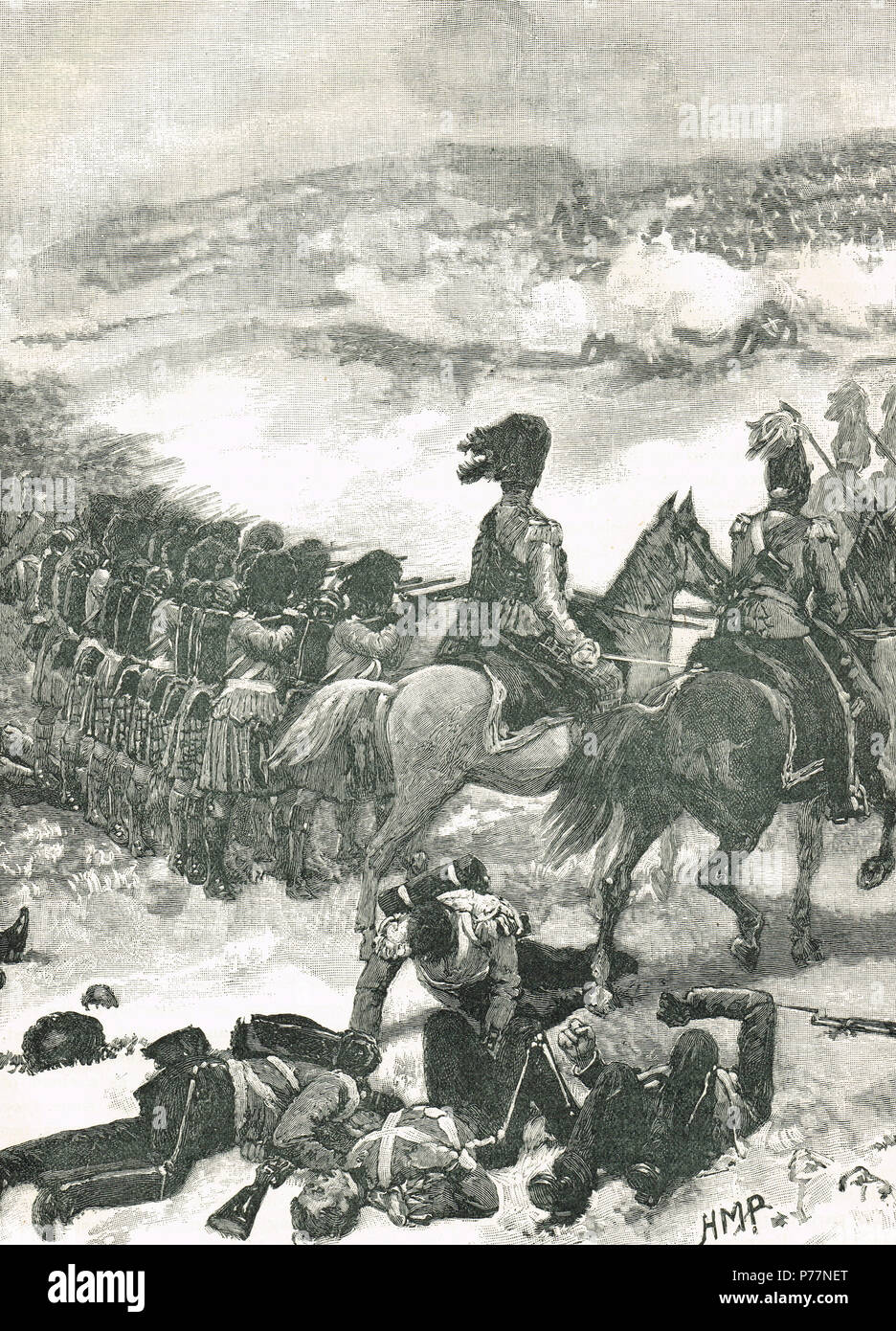 Die Highlanders in der Schlacht an der Alma, 20. September 1854, während des Krimkrieges Stockfoto