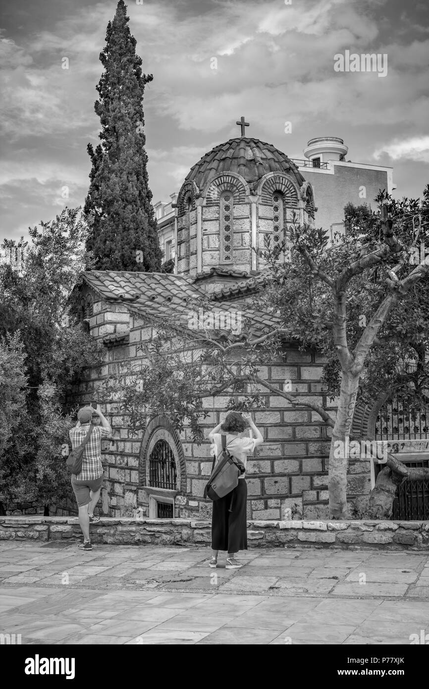 Alte Kapelle in Athen Stockfoto