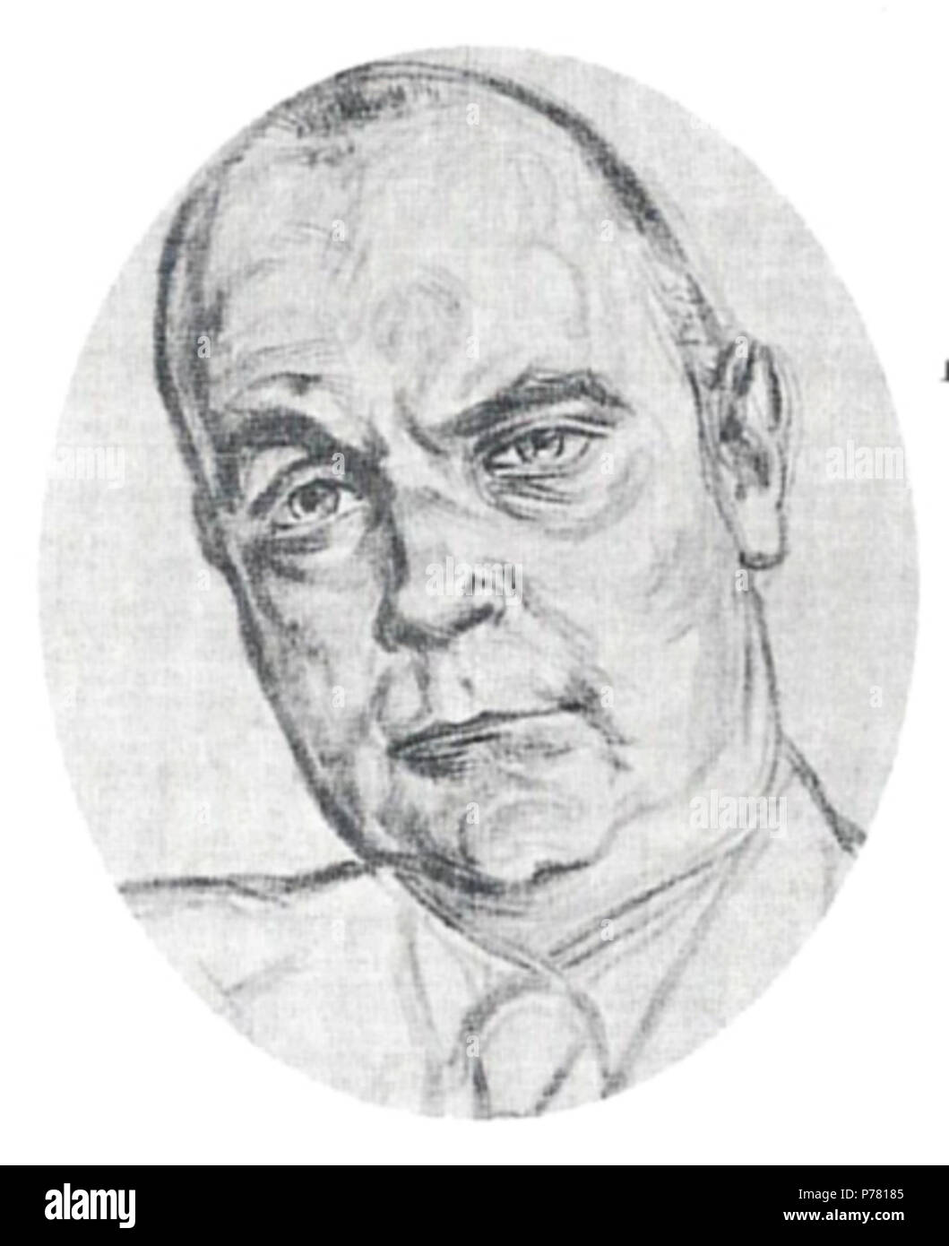 English: Porträtzeichnung von Bernhard Velthuysen. 1930 s5 Bernhard Velthuysen Stockfoto
