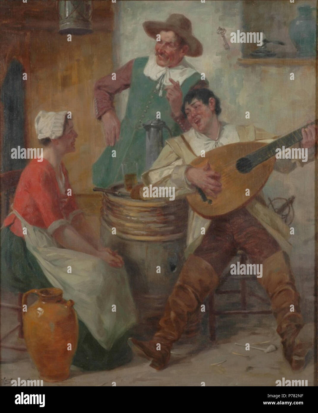 Englisch: Victor Schivert (1863-1926) - Tavern scene (30-jähriger Krieg), Öl auf Leinwand, Signiert: VSchivert/München, 93,5 x 77,0 cm. . N/A 225 Victor Schivert - Tavern scene (30-jähriger Krieg) Stockfoto