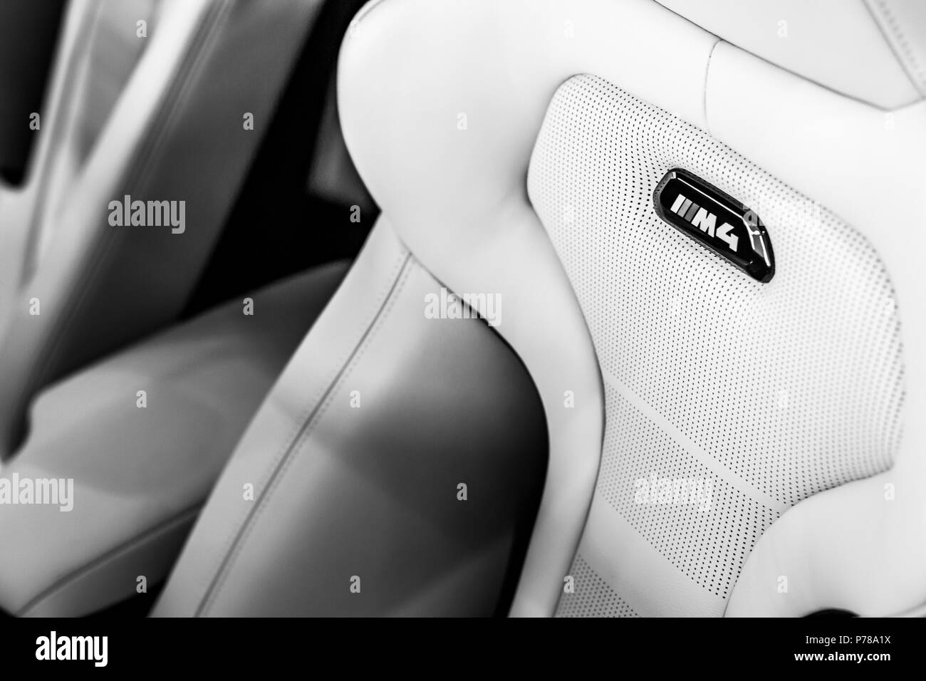 Die Sitze von der BMW M4 Stockfoto