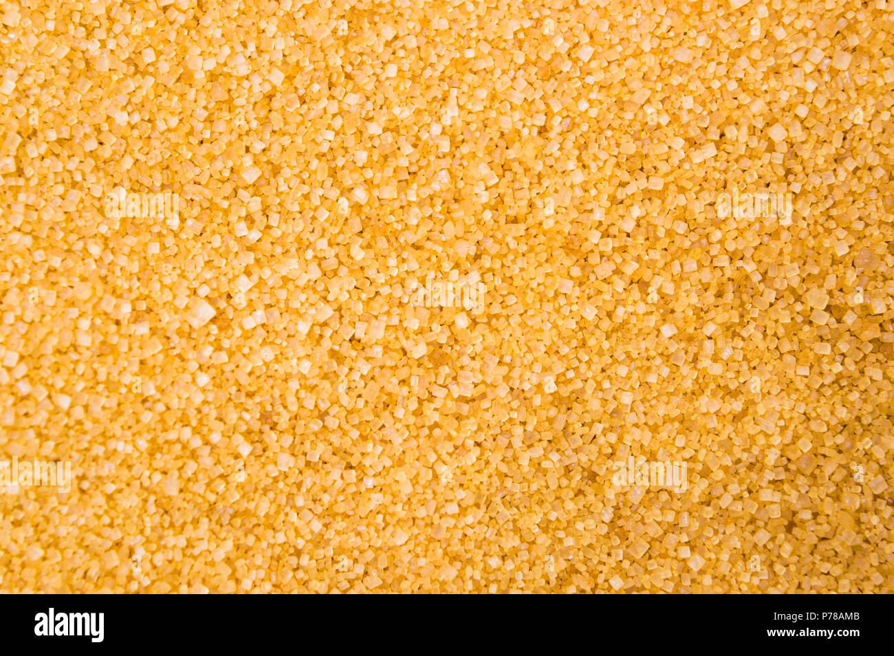 Brauner Zucker Kristalle Hintergrundmuster Draufsicht Stockfoto