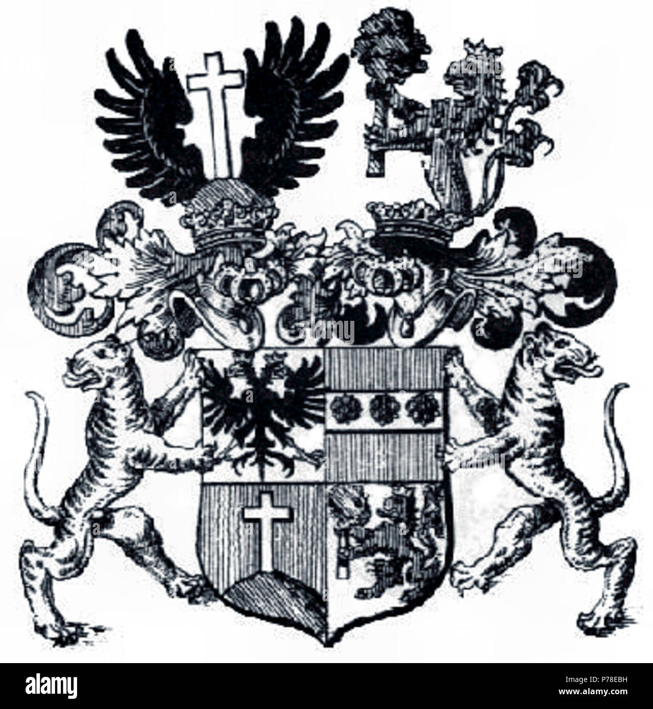 65 Wappen der Reichsritter von Schmerling 1707 Stockfoto