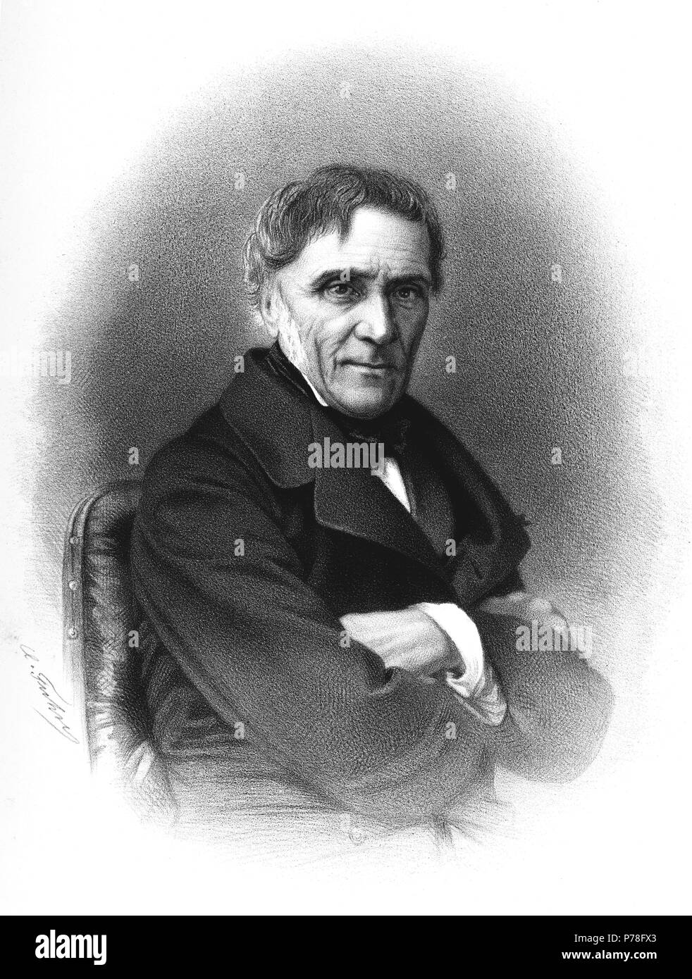 Becquerel, Antoine-Cesar (1788-1878), físico Francés. Grabado de 1865. Stockfoto