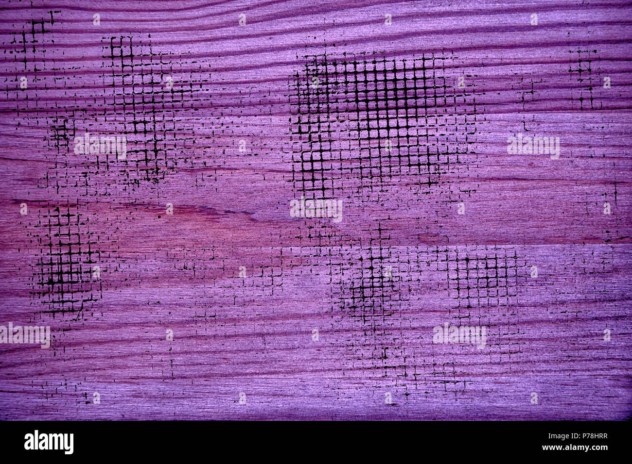 Grunge Ultra Violett Holz- Textur, Schneidebrett Oberfläche für Designelemente. Stockfoto