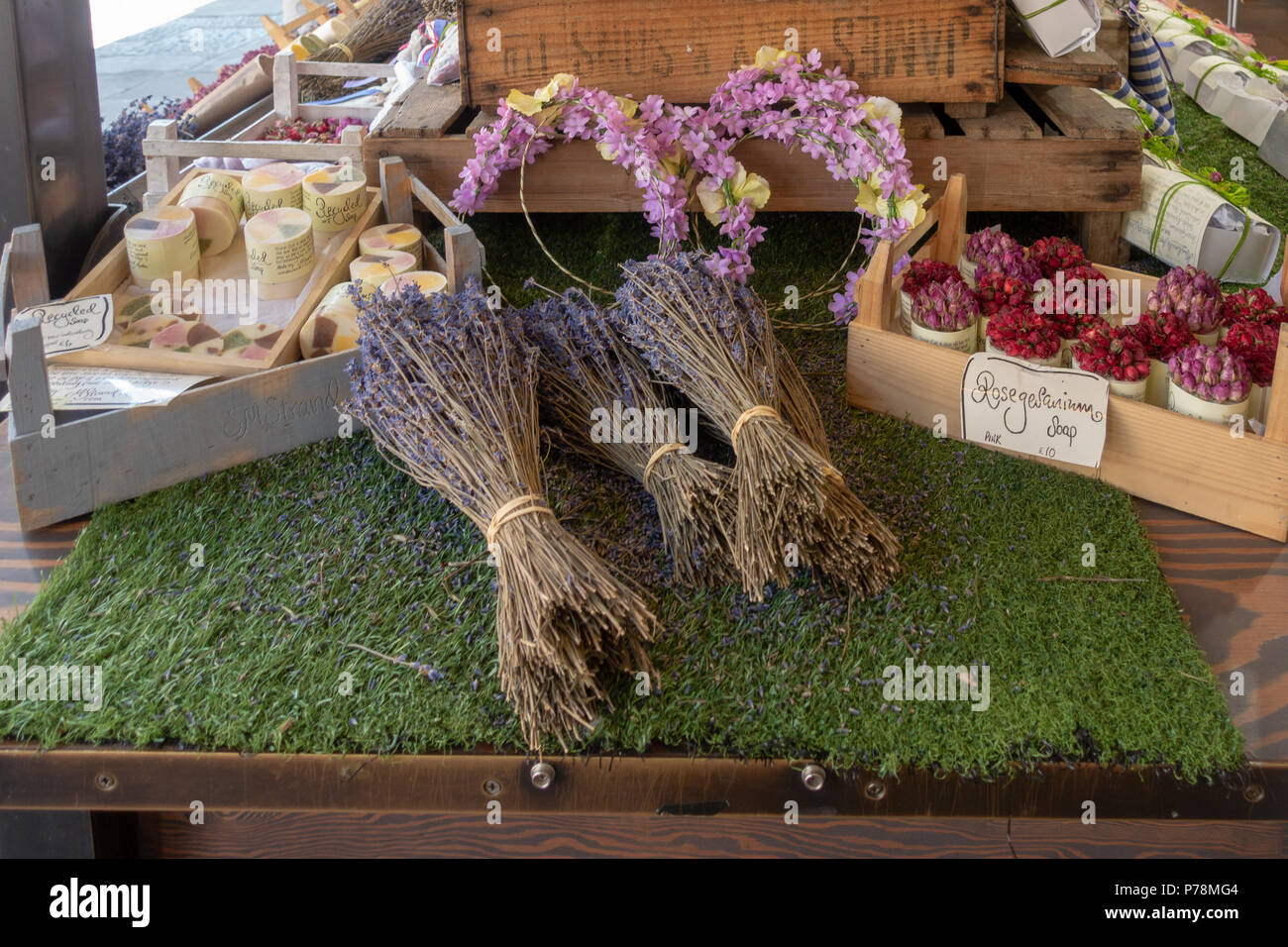 Anbieter in Covent Garden Market in London. Stockfoto