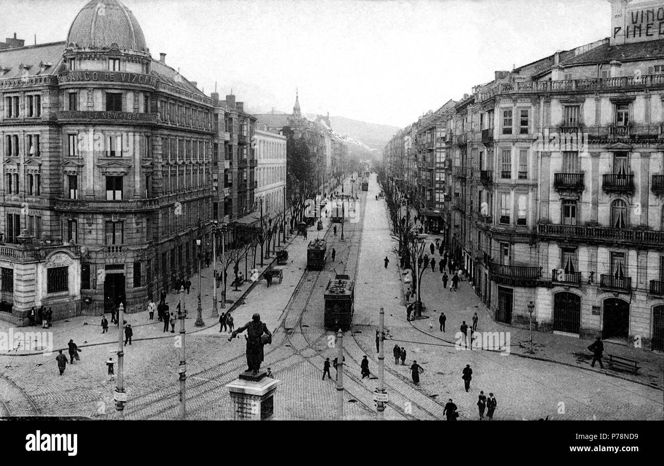 Bilbao Edificio Del Banco De Vizcaya En La Gran Via De Bilbao Fotografia De 1910 Stockfotografie Alamy