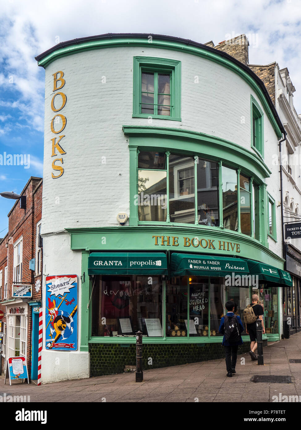 The Book Hive Independent Buchhandlung in Norwich Norfolk. Buchhandlung Norwich. Norwich Bookshop. Stockfoto