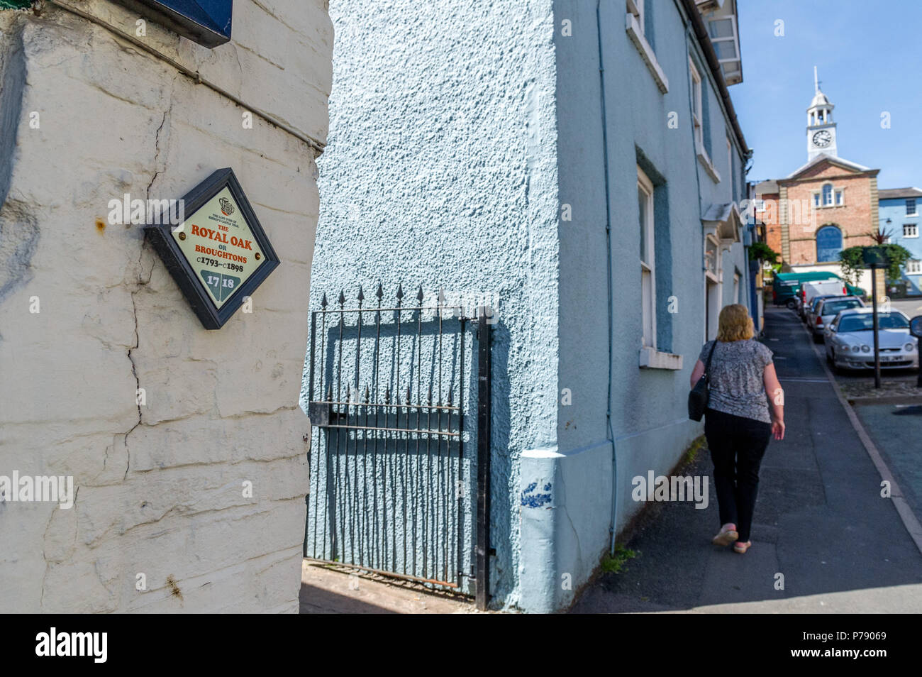The Three Tuns pub Stadt Trail, Bishops Castle, Shropshire. Stockfoto