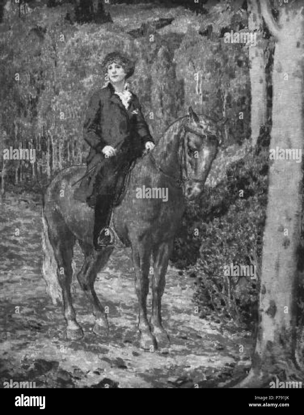 . Eština: Dáma na Koni 1925 35 Karel Spillar 1871-1939 - Dama na Koni Stockfoto