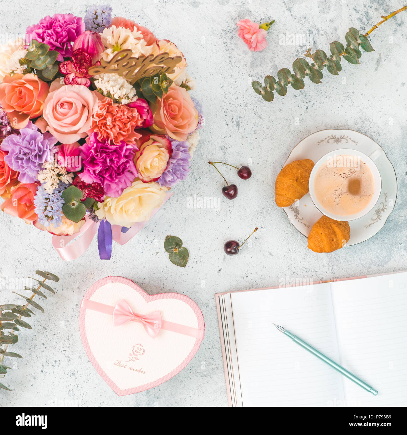 Schönen Blumenstrauß, verschiedene Blumen Stockfoto