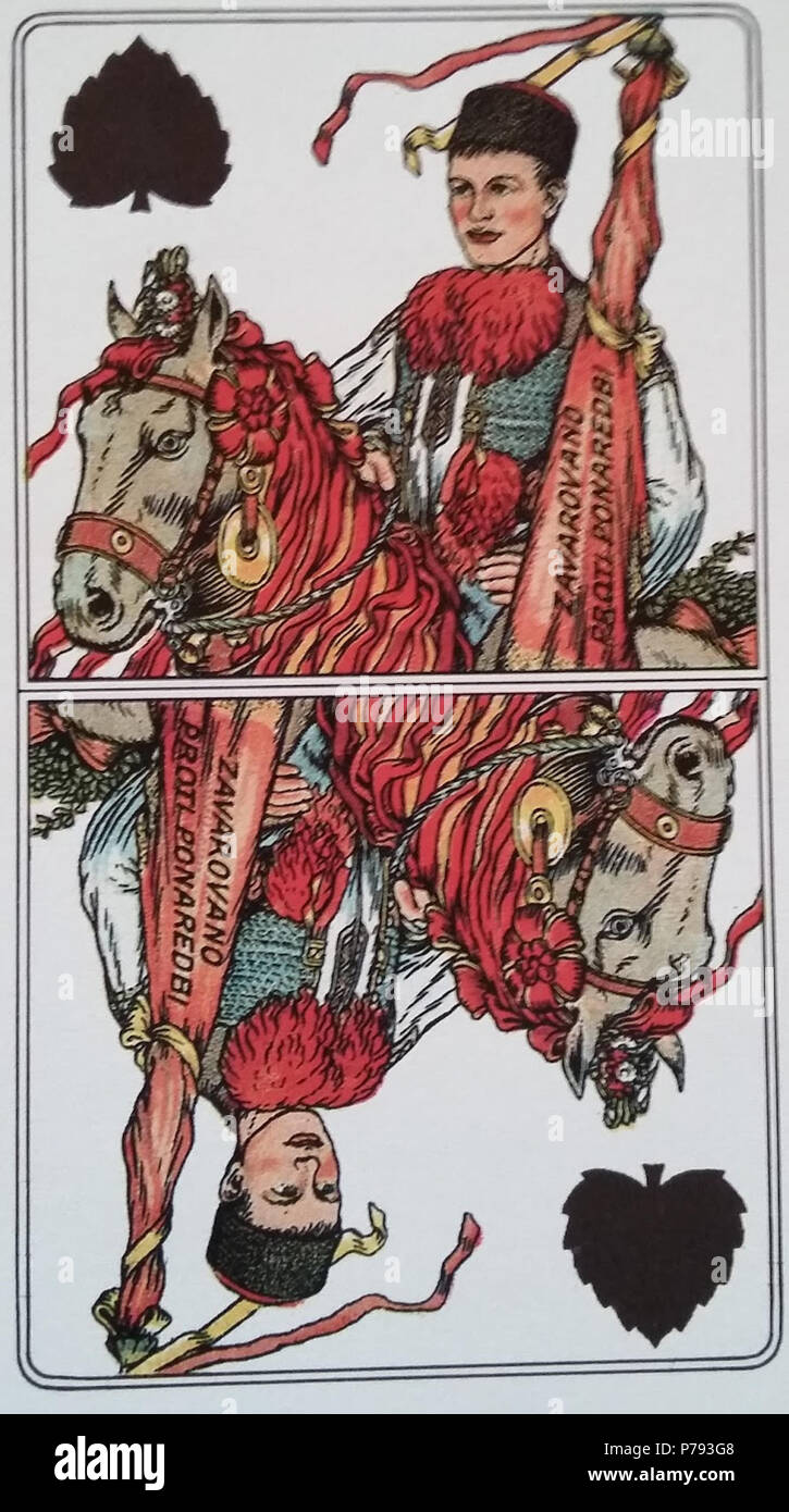 Slovenšina: Smrekarjev tarok. 1910 51 Smrekarjev tarok - Pik Kaval Stockfoto