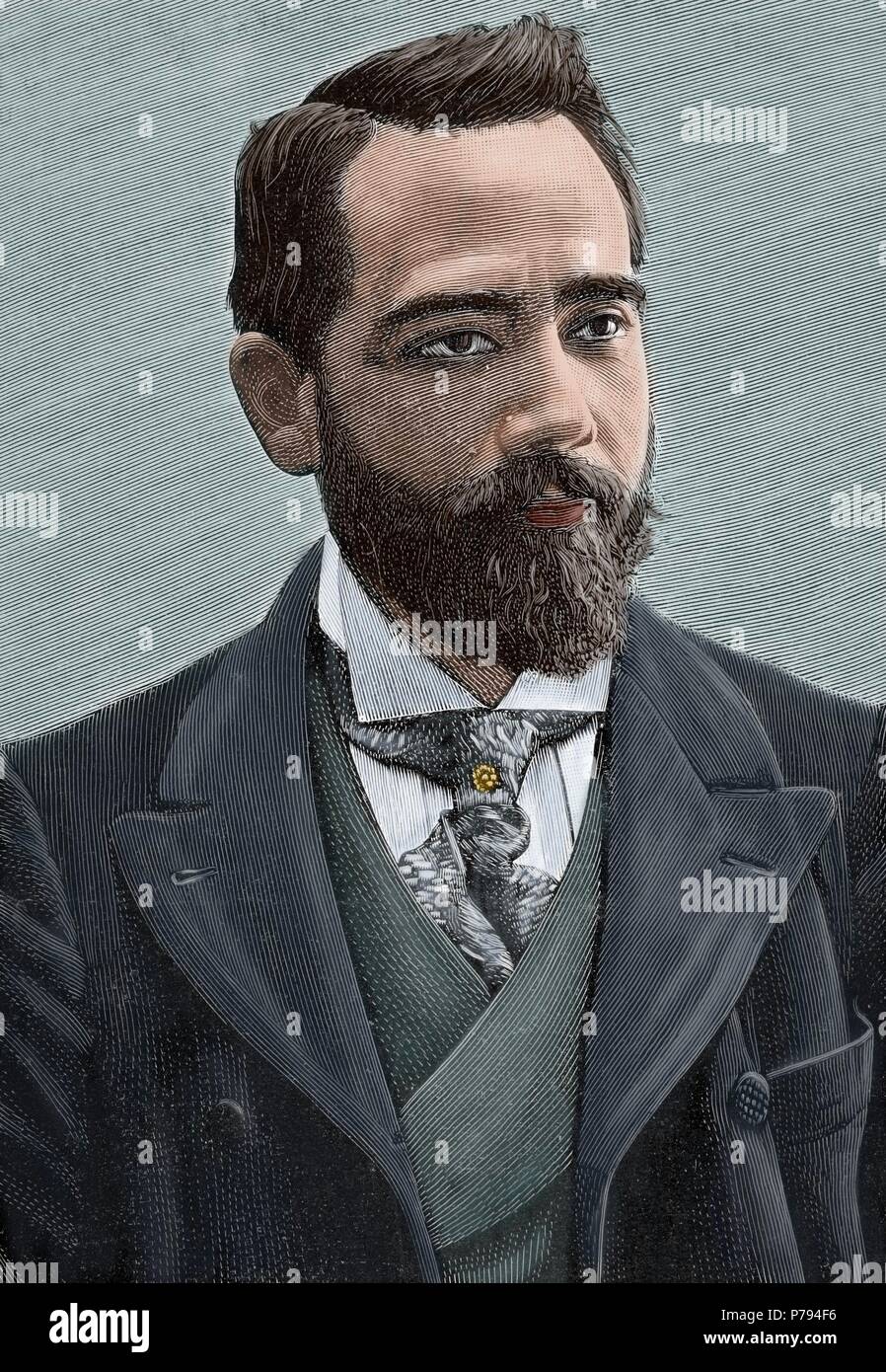 Aniceto Marinas Garcia (1866-1953). Spanischer Bildhauer. Porträt. Gestochen von Matute. Die spanischen und amerikanischen Illustration, 1903. Farbige. Stockfoto