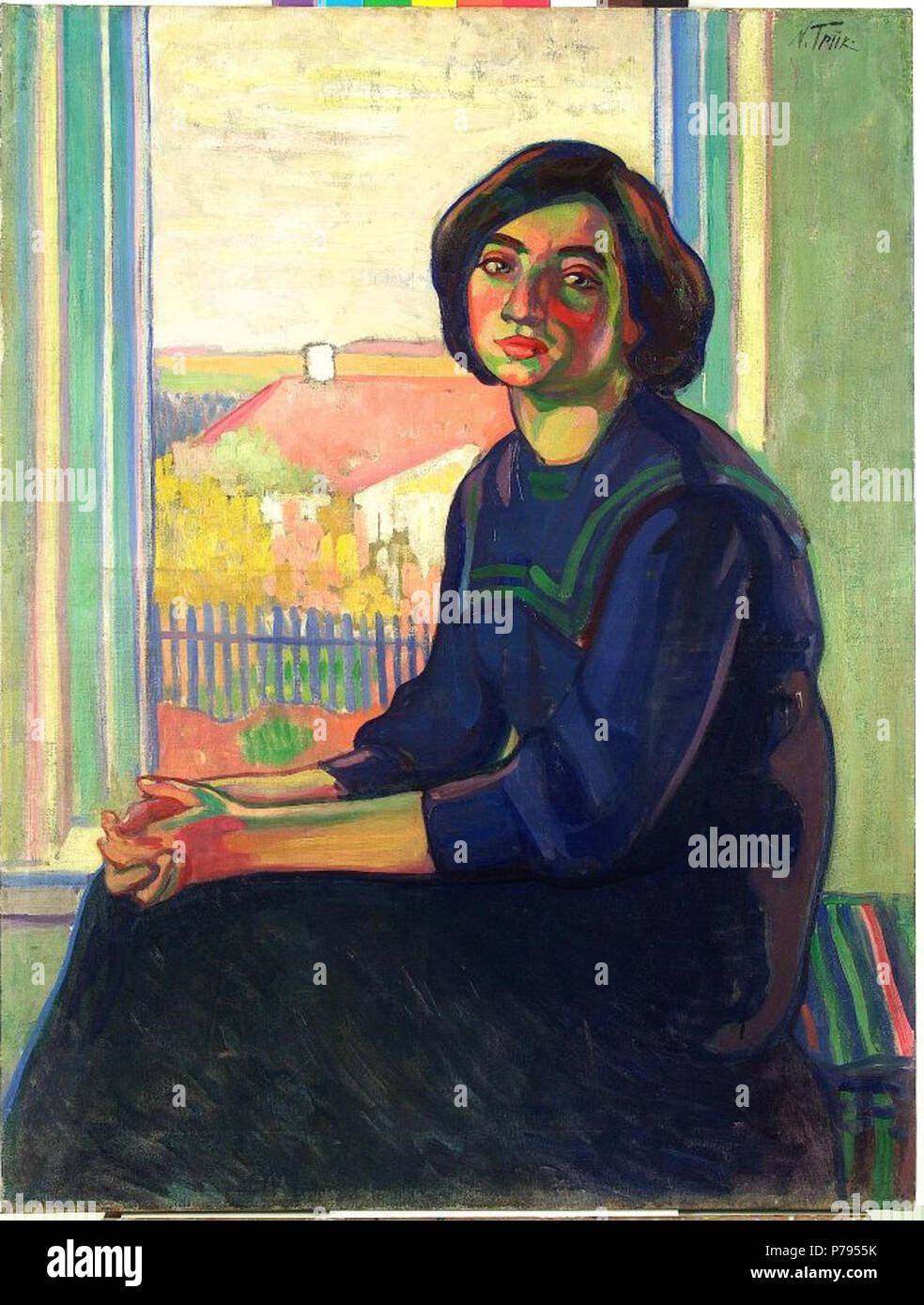 . Portrait von V. Martna. Englisch: Triik, Nikolai. Portrait von V. Martna. Tartu Kunst Museum: (18841940). (. ). 1910. ,. . 1910 7 Triik, Nikolai. Portrait von V. Martna. Tartu Art Museum Stockfoto