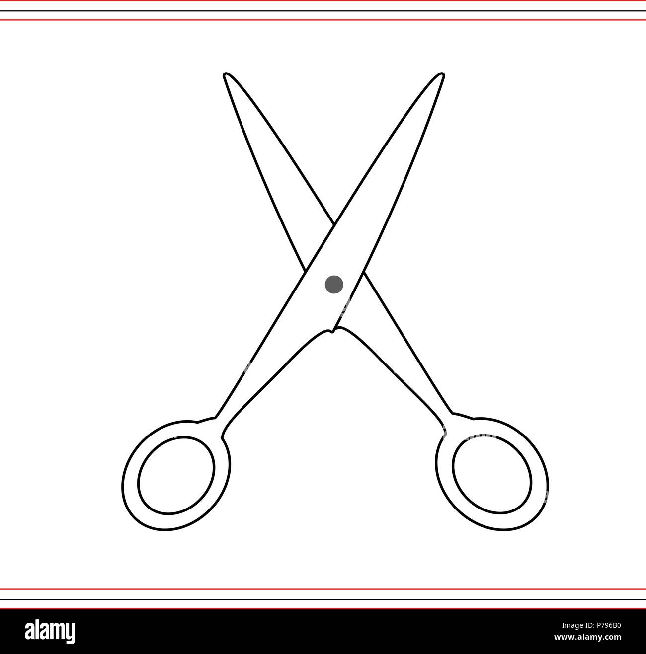 Symbol Schere. Symbol Schere schneiden. Vector Illustration. Auf weissem Hintergrund. Web design Element. Stock Vektor