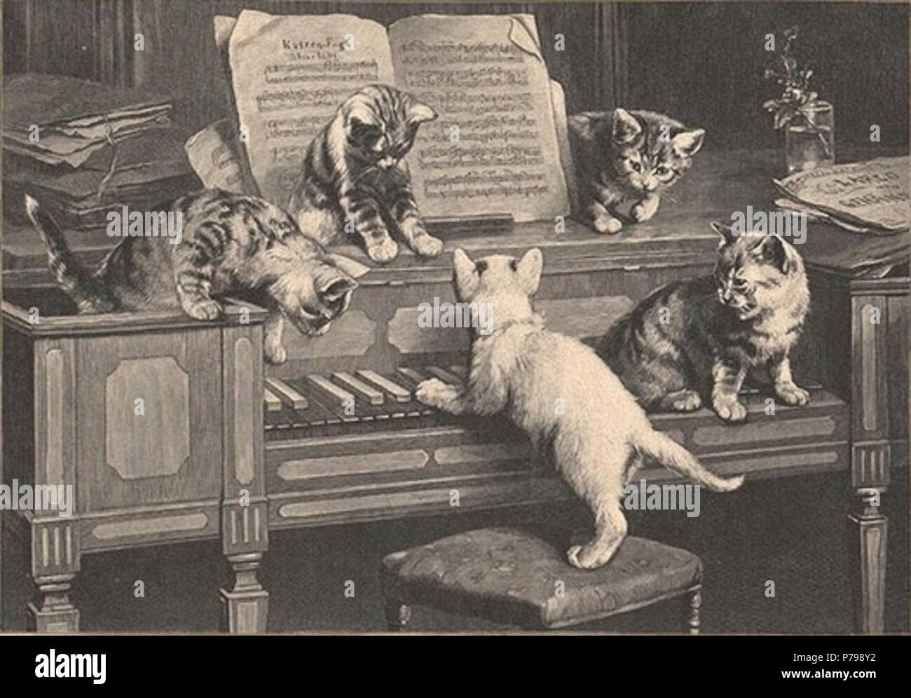 Italiano: Carl Reichert, Fuga Del Gatto (Katzenfuge) Deutsch: Katzenfuge. 1870 13 Carl Reichert - Katzenfuge Stockfoto