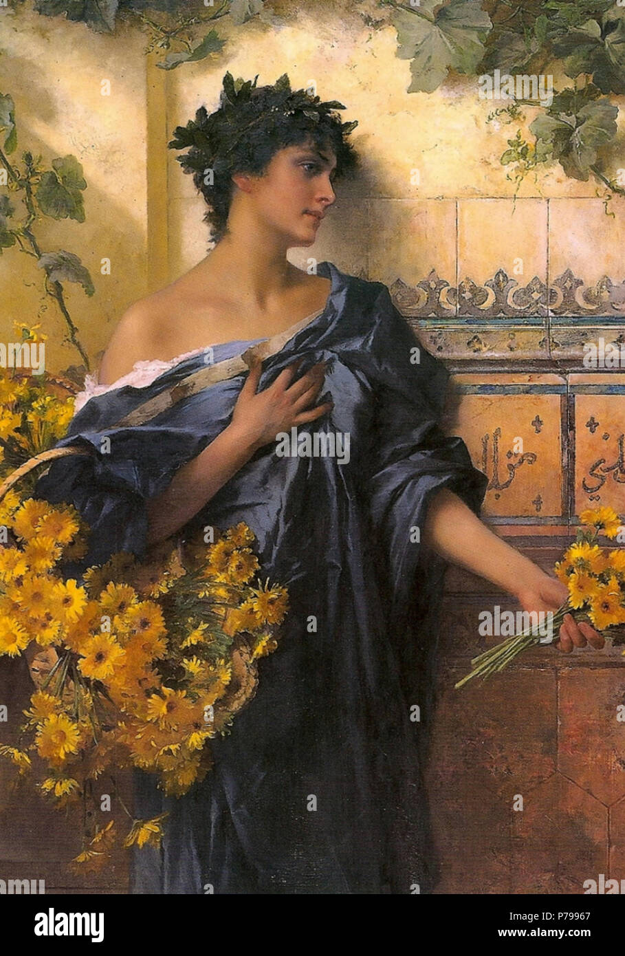 Englisch: Conrad Kiesel - Margeriten. Manchester Art Gallery (Vereinigtes Königreich). Höhe: 119,7 cm (47.13 in.), Breite: 78,4 cm (30,87 in.). Datum unbekannt 14 Conrad Kiesel - Margeriten Stockfoto