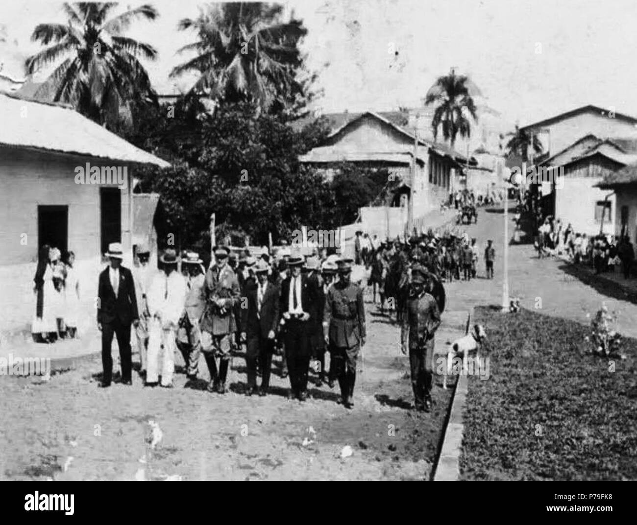 Español: Visita del Presidente Jorge Ubico ein retalhuleu en la década de 1930. 1935 13 Reuubico 1935 Stockfoto