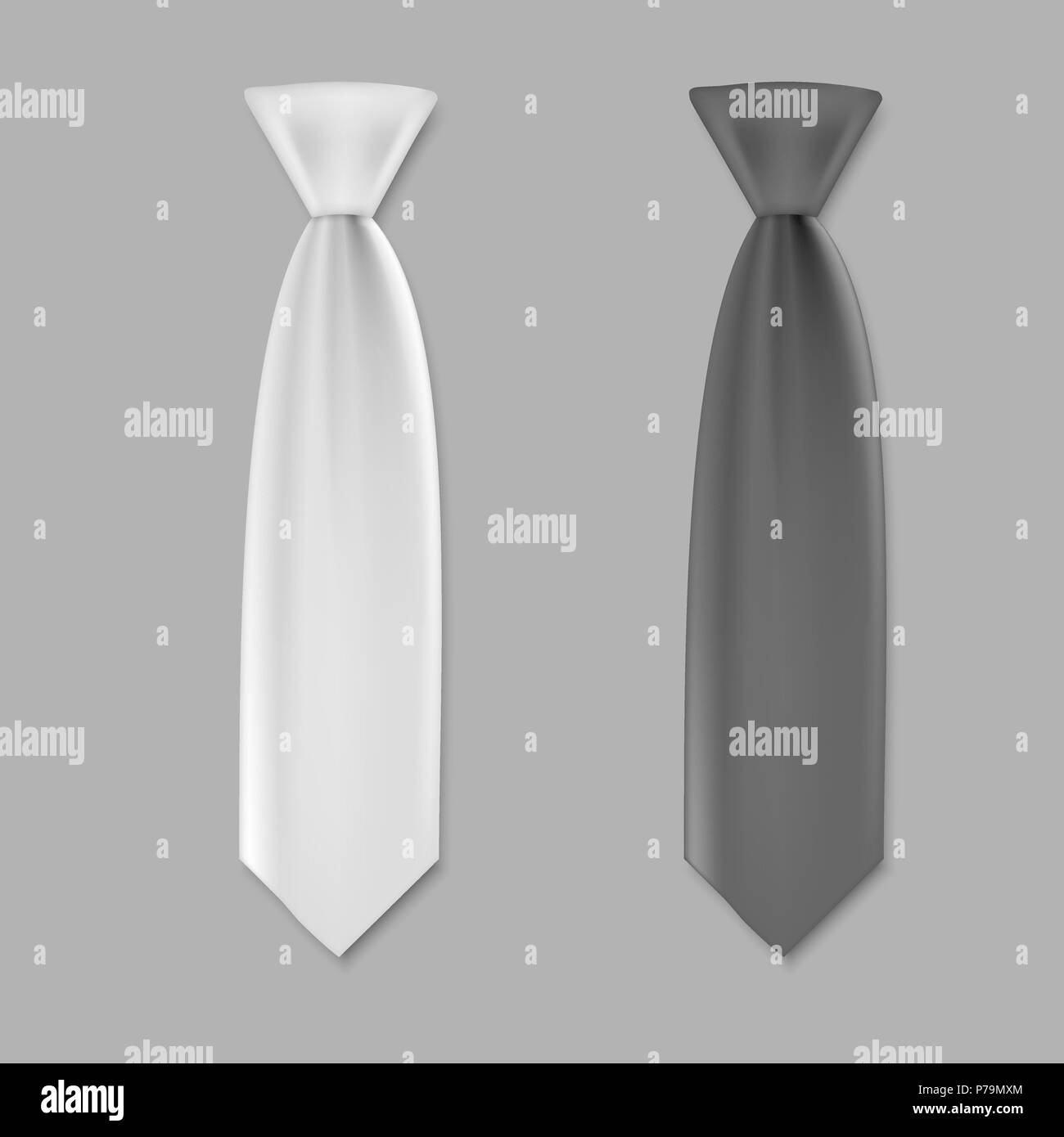 Krawatten für Männer Vorlage auf weißem Hintergrund Stock Vektor