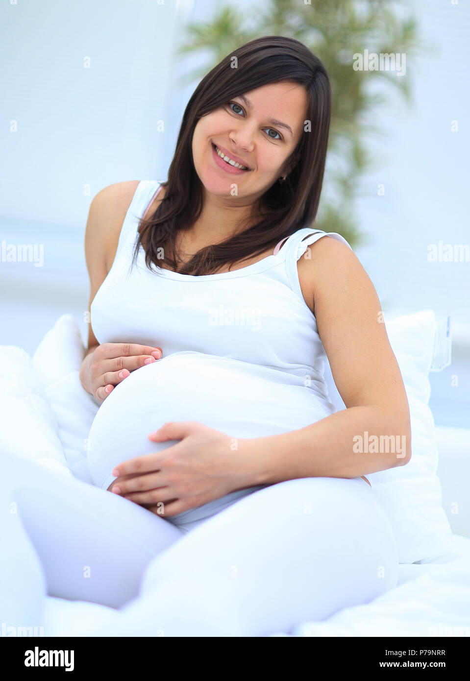 Portrait eines glücklichen schwangeren Frau. Stockfoto