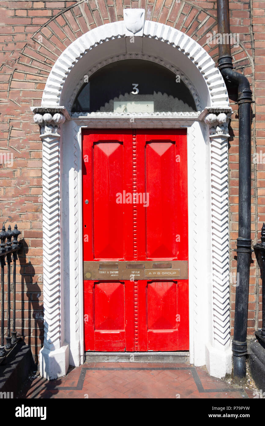 Bunte georgischen Tür Merrion Square, Dublin, Provinz Leinster, Republik von Irland Stockfoto