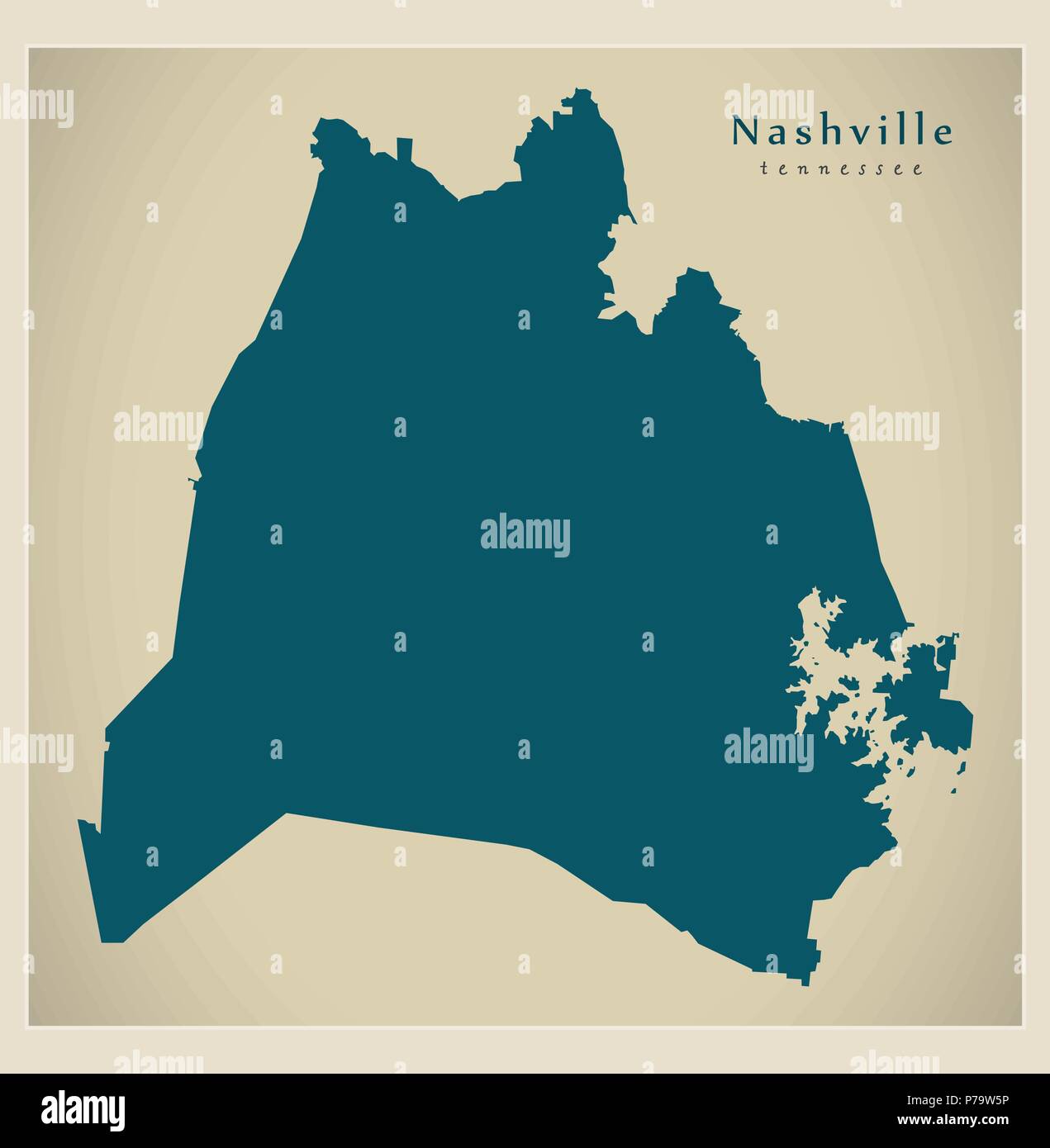 Moderne Karte - Nashville Tennessee Stadt der USA Stock Vektor