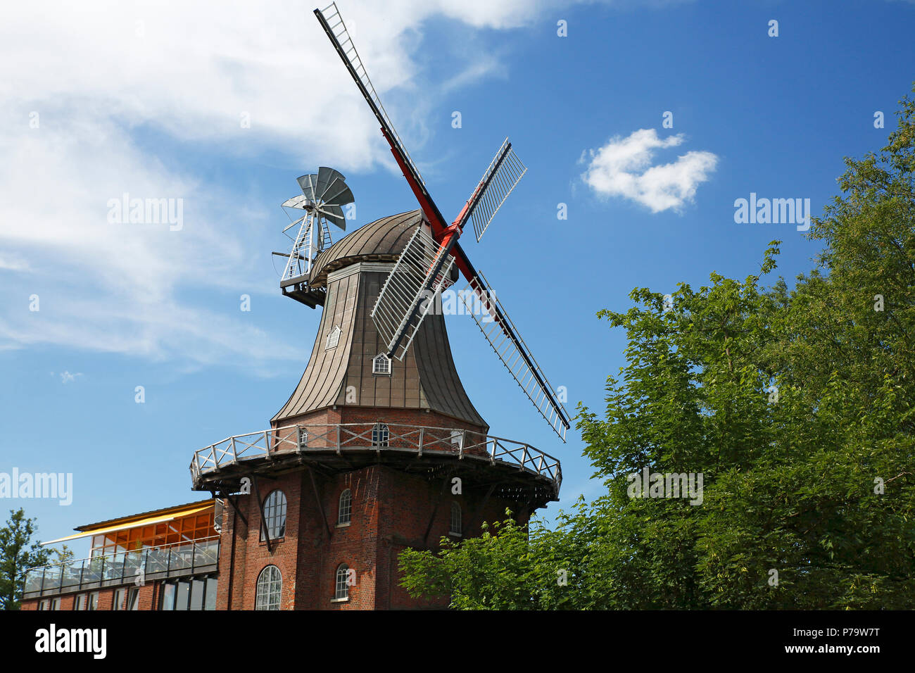 Wehbers Mühle, Mühle Galerieholländer, Niedersächsische Mühlenstraße, Himmelpforten, Niedersachsen, Deutschland Stockfoto