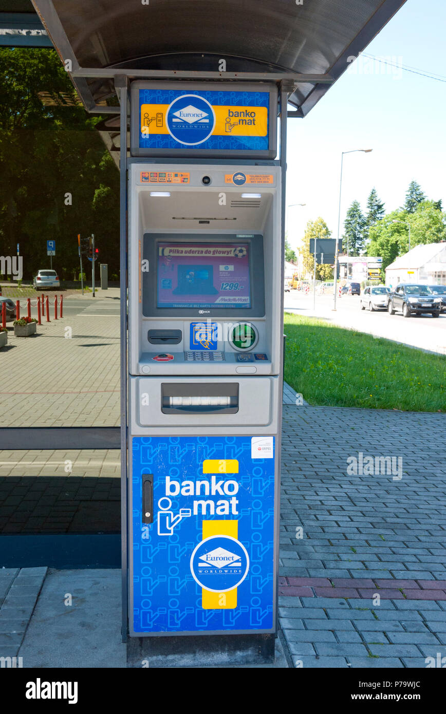 Banco Mat ATM in Tarnow im südlichen Polen, Europa. Stockfoto
