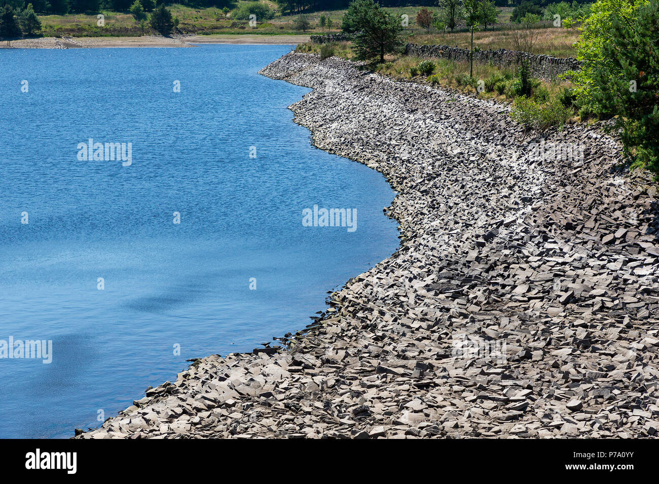 03. Juli 2018 - Kalb Hey Damm ist gering, Wasser zu werden nach ein paar Wochen der intensiven Hitze Stockfoto
