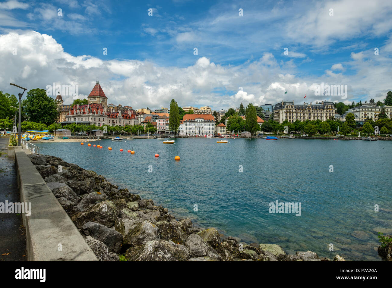 Genfer See, Ouchy, Lausanne, Schweiz. Stockfoto