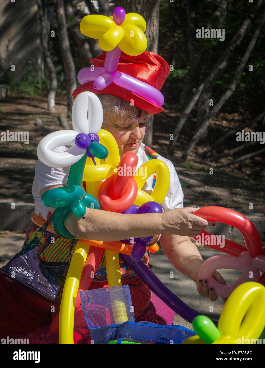 Ballon und weibliche Stockfoto