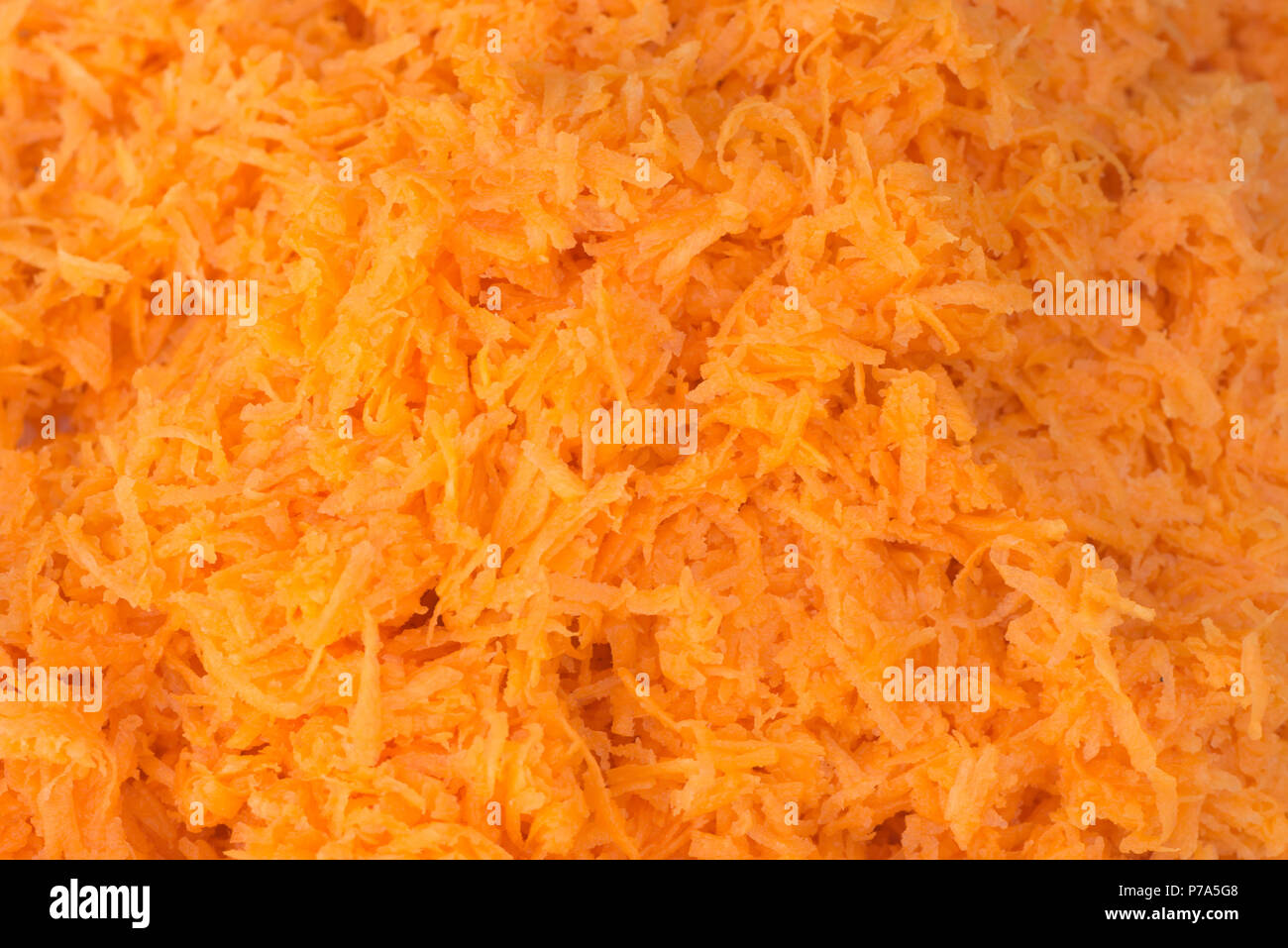 Geriebenen Karotten Makro auf Platte selektiven Fokus Stockfoto