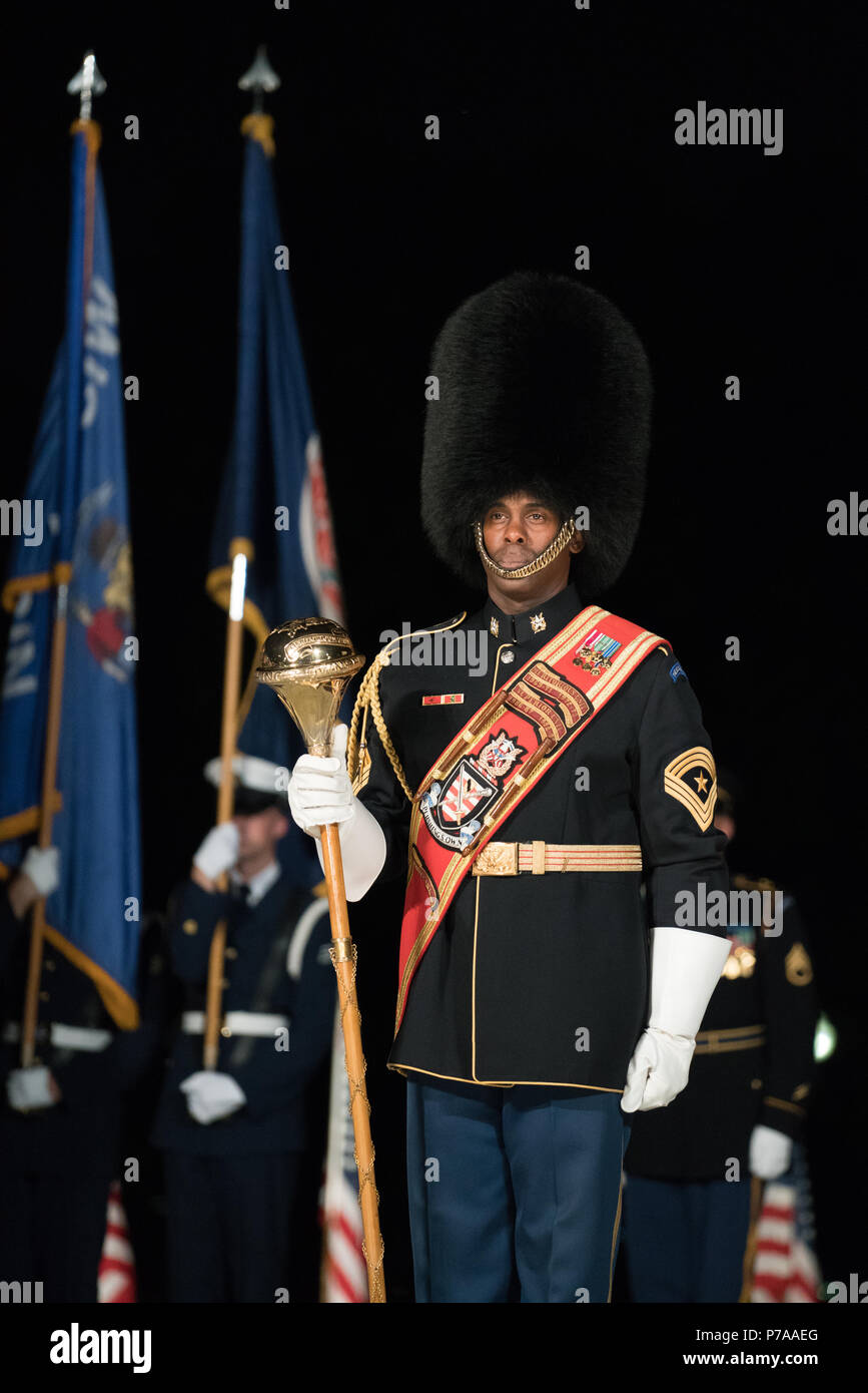 Washington, D.C., USA, 03. Juli 2018, Proben für die PBS-Kapital 4. Juli zeigen, Jensen Sutta Credit: Jensen Sutta/Alamy leben Nachrichten Stockfoto