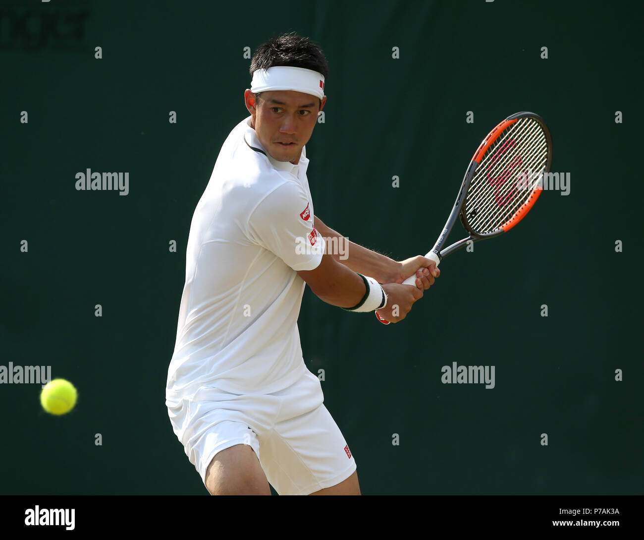 KEI NISHIKORI, die Wimbledon Championships 2018, die Wimbledon Championships 2018 DIE ALL ENGLAND TENNIS CLUB, 2018 Stockfoto