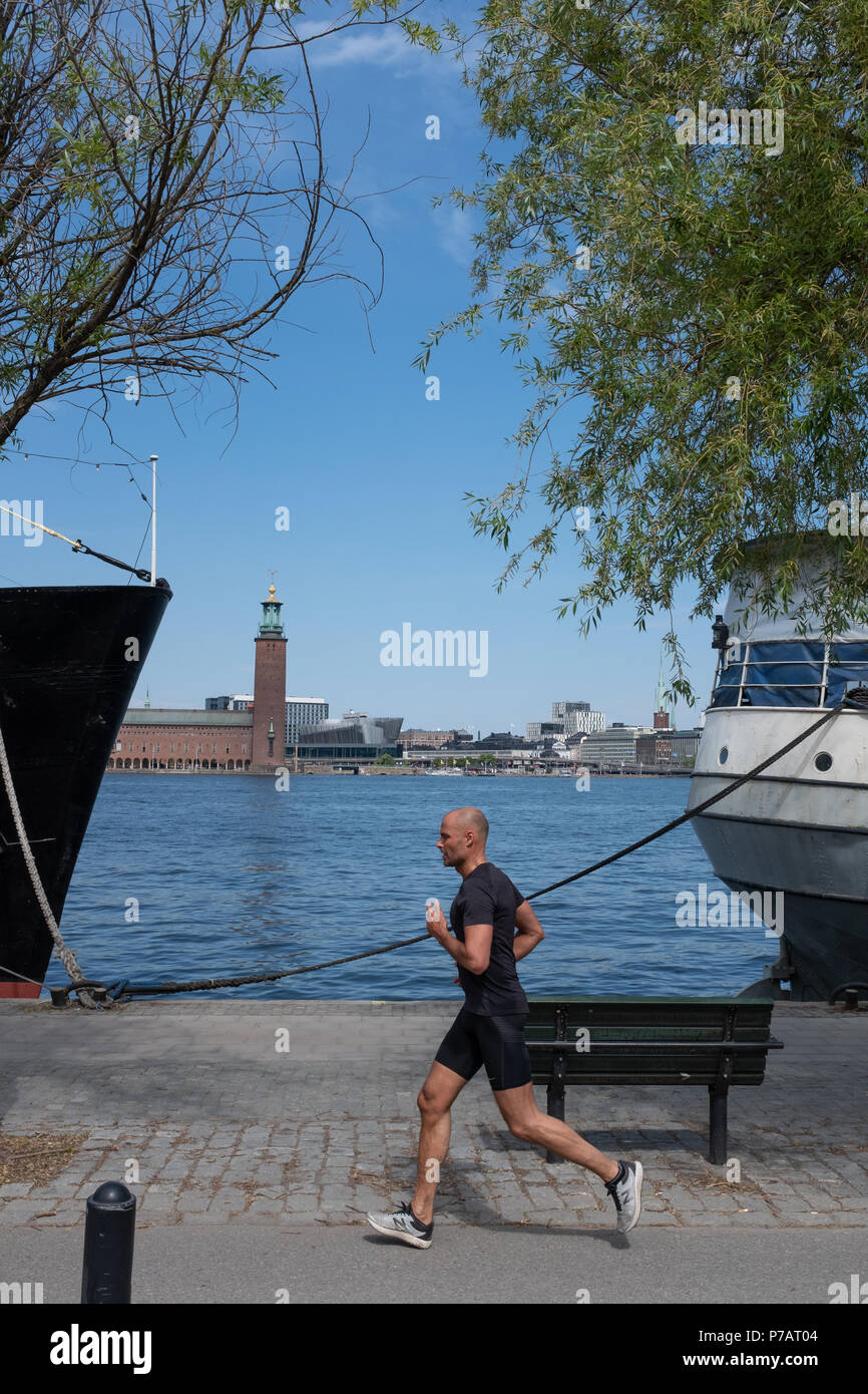 Jogger, Stockholm, Schweden Stockfoto