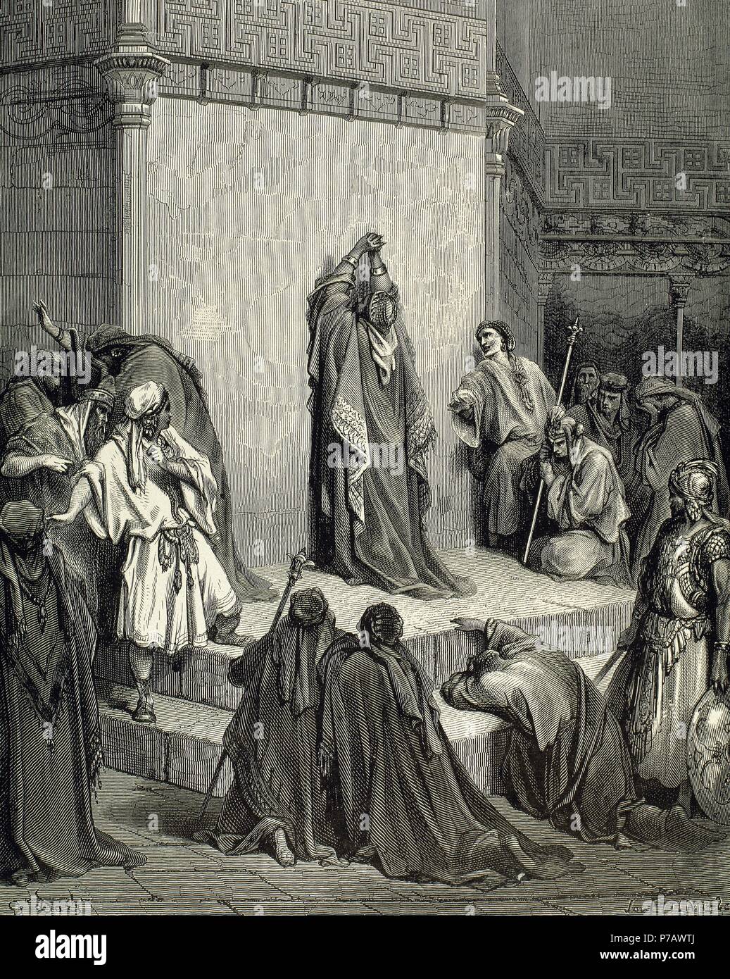 alten testament david der konig des vereinigten konigreichs israel 1014 970 v chr trauer den tod von absalom bibel gravur von gustave dore 19 stockfotografie alamy