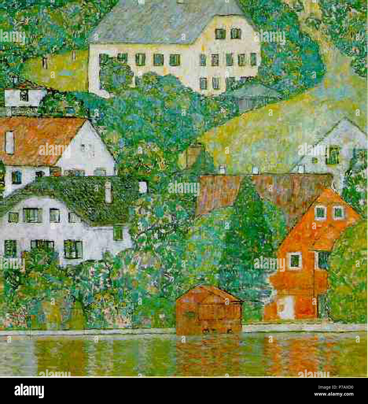 . Deutsch: Häuser in Unterach am Attersee 1916 48 Klimt-Unterach am Attersee Stockfoto