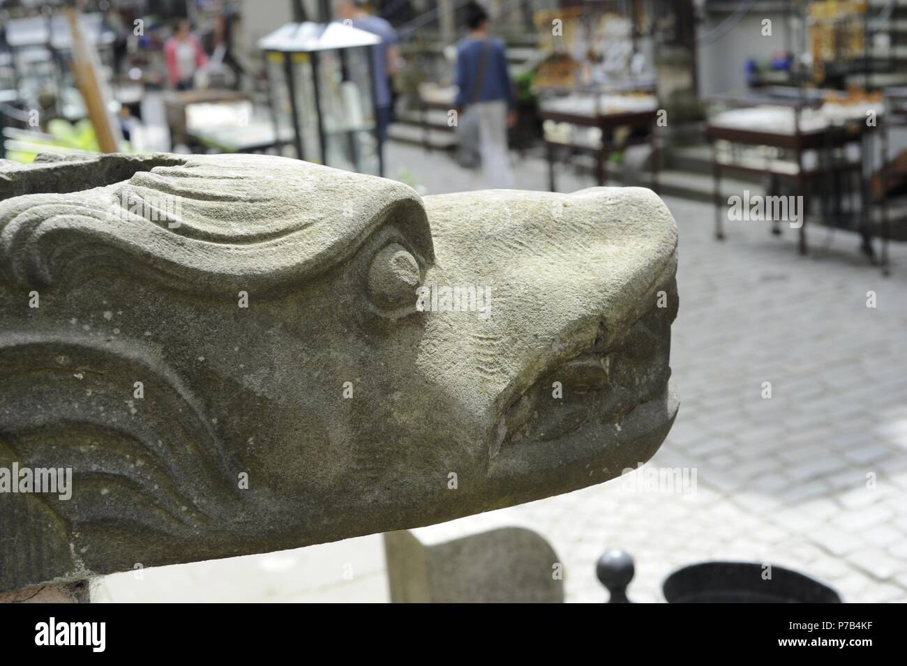 Polen. Danzig. Mariancka Straße. Detail ein Wasserspeier. Stockfoto