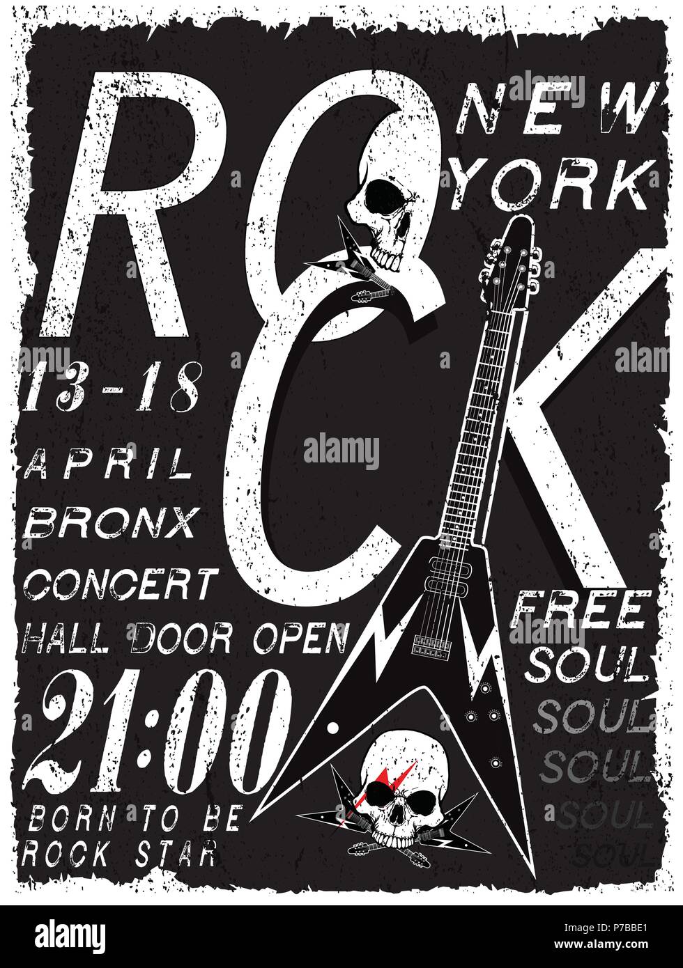 Rock Poster, Vintage Rock und Roll typografischen für t-shirt; T-Stück Design; Poster; Vector Illustration Stock Vektor
