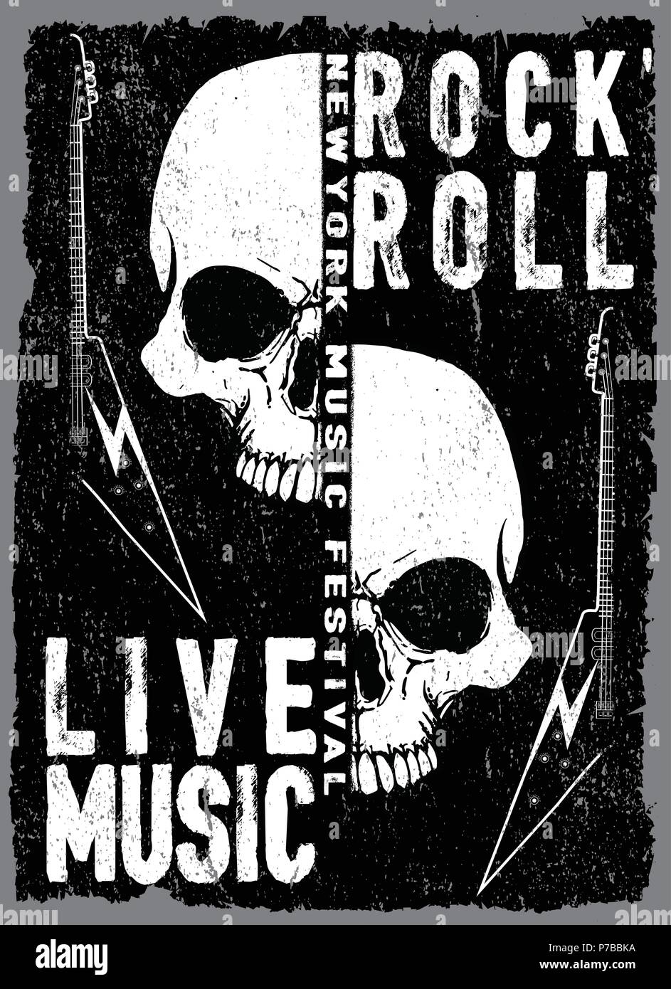 Vintage Rock und Roll typografischen für t-shirt; T-Stück Design; Poster; Vector Illustration Stock Vektor