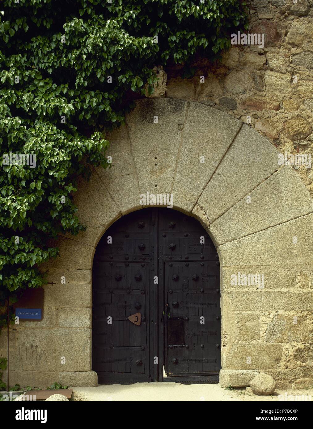 Spanien. San Martin de Valdeiglesias. Schloss von La Coracera. Im 15. Jahrhundert erbaut und zwischen 20. und 21. Jahrhundert restauriert. Autonome Gemeinschaft Madrid. Stockfoto