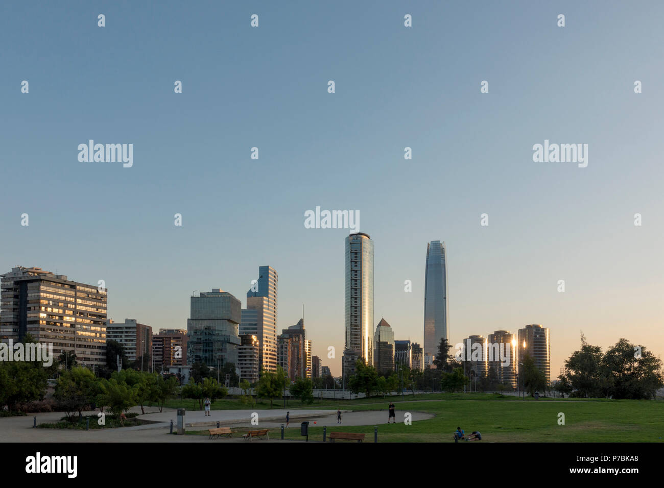 Bicentenario Park, Vitacura, Santiago Stockfoto