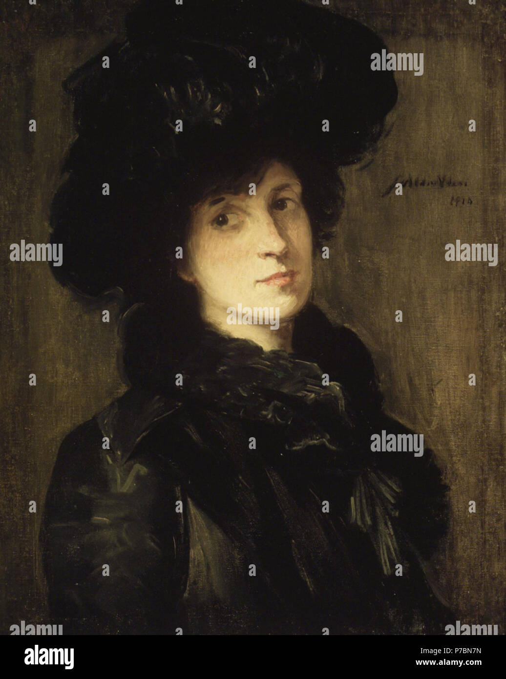 . Mädchen in Schwarz um 1910 83 Brooklyn Museum - Mädchen in Schwarz - Julian Alden Weir - Gesamt Stockfoto