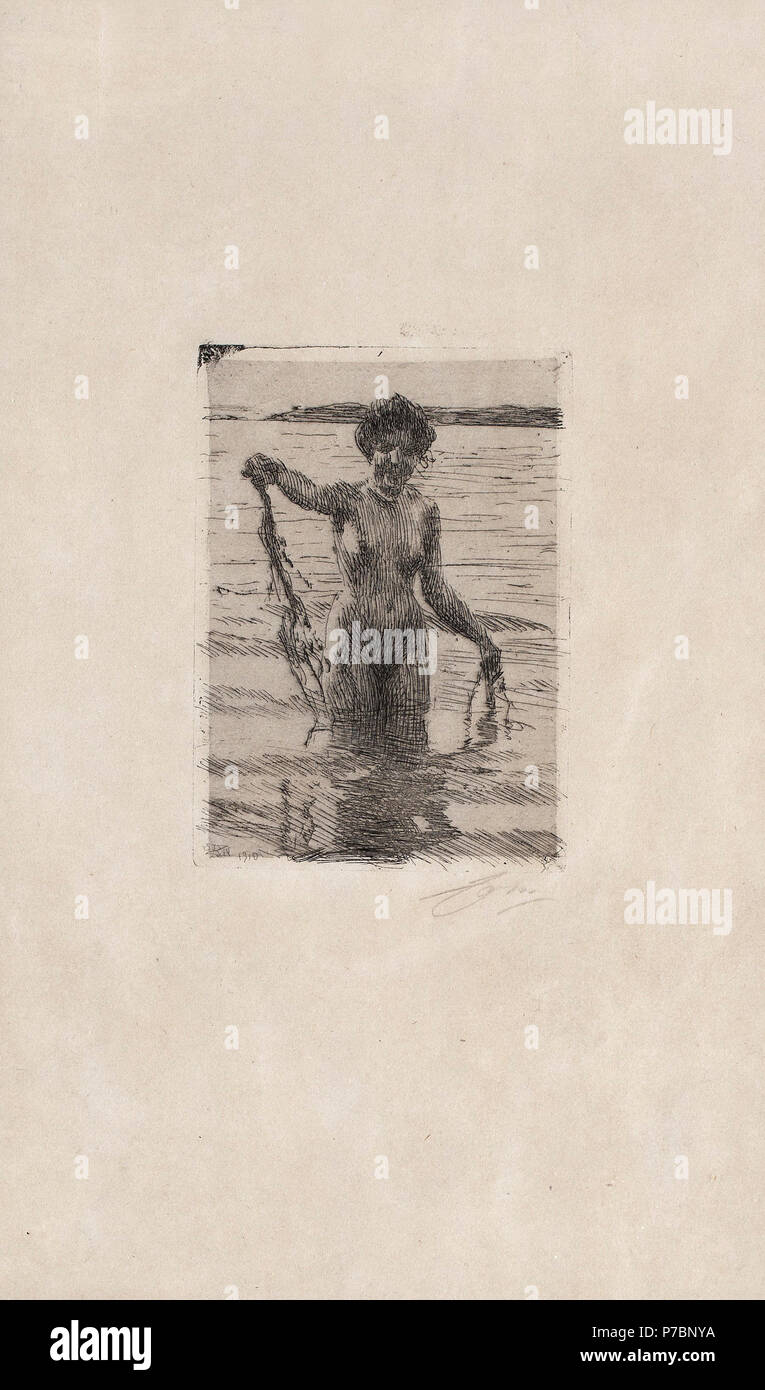. Svenska: Tång Englisch: Algen 1910 9 Anders Zorn - Algen (Radierung) 1910 Stockfoto