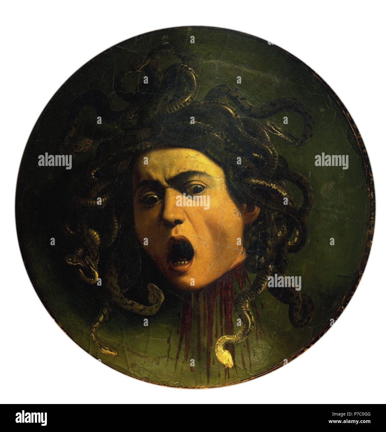 Cabeza de Medusa/1596-8. Museum: GALLERIA DEGLI UFFIZI FLORENCIA ITALIA. Stockfoto